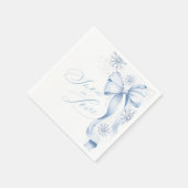 Serviette En Papier Neige en amour Bleu Bow Fête des mariées d'hiver s (Coin)