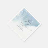 Serviette En Papier Neige en amour Bleu Fête des mariées neige (Coin)