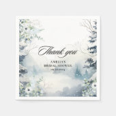 Serviette En Papier Neige en amour bleu poussiéreux Fête des mariées d (Devant)