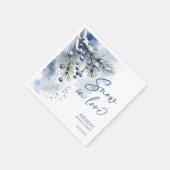 Serviette En Papier Neige en amour douche de mariée d'hiver monogrammé (Coin)