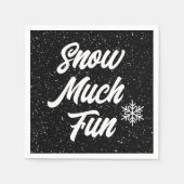 Serviette En Papier Neige Fun Fun Fun Fun Sur Noir (Devant)