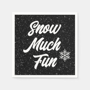Serviette En Papier Neige Fun Fun Fun Fun Sur Noir