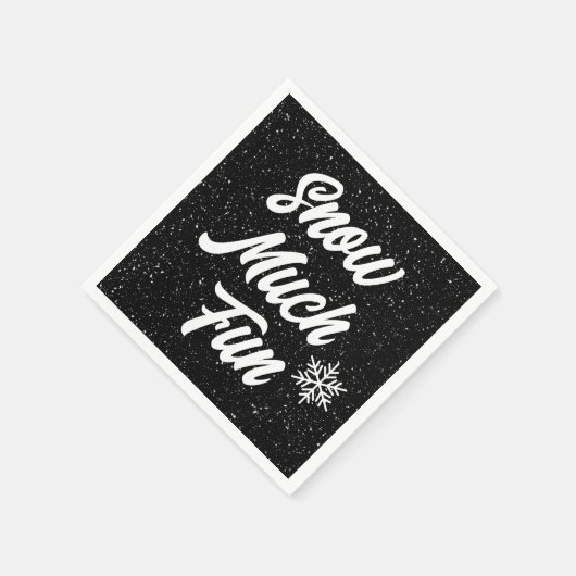Serviette En Papier Neige Fun Fun Fun Fun Sur Noir (Coin)