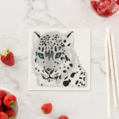 SERVIETTE EN PAPIER NEIGE LEOPARD ANIMAL (En situation)