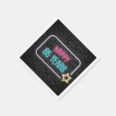 Serviette En Papier Neon 65e Marque d'anniversaire sur des serviettes  (Coin)