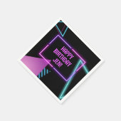 Serviette En Papier Neon 80s Party Editable Napkins 80s fête à thème (Coin)