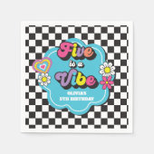 Serviette En Papier Neon 90s Retro Five est un Vibe 5e anniversaire (Devant)