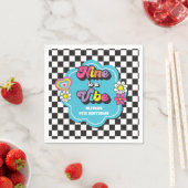 Serviette En Papier Neon 90s Retro Nine est un Vibe 9e anniversaire (En situation)