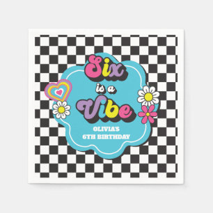 Serviette En Papier Neon 90s Retro Six est un Vibe 6e anniversaire