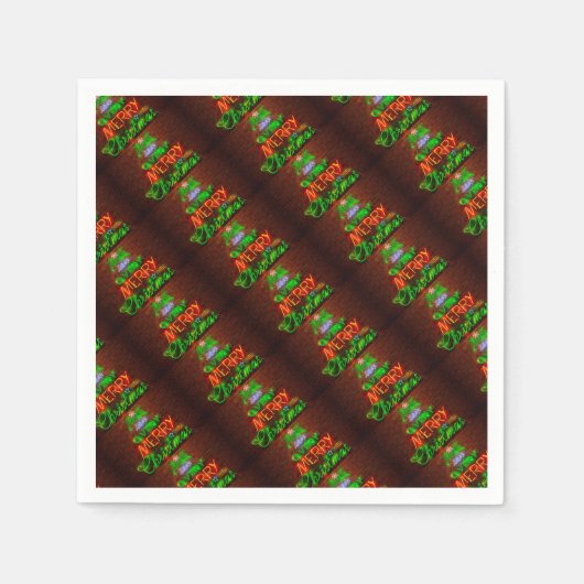 Serviette En Papier Neon A Un Très Joyeux Noël (Devant)