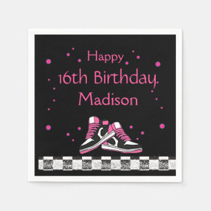 Serviette En Papier Neon Basket Anniversaire, Parties scintillant