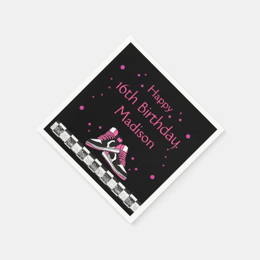 Serviette En Papier Neon Basket Anniversaire, Parties scintillant (Coin)