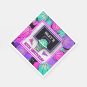 Serviette En Papier Neon Basketball Baskets & Paint Splatard Anniversa (Coin)
