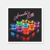 Serviette En Papier Neon Blacklight Jelly Shots Cocktail Anniversaire (Devant)