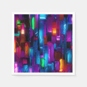 Serviette En Papier Neon Blacklight Verre Abstrait (Devant)