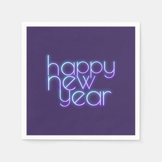Serviette En Papier Neon Bonne Année (Devant)