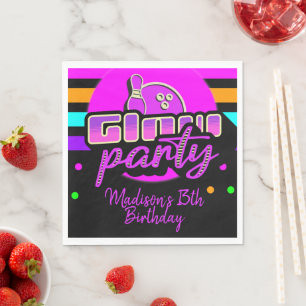 Serviette En Papier Neon Bowling Party Bash fête d'anniversaire