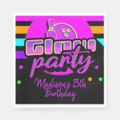 Serviette En Papier Neon Bowling Party Bash fête d'anniversaire (Devant)