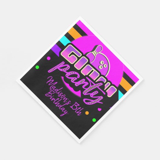 Serviette En Papier Neon Bowling Party Bash fête d'anniversaire (Coin)