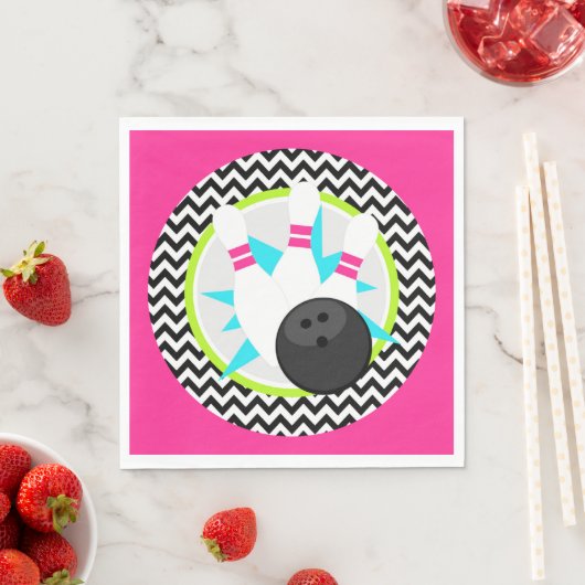 Serviette En Papier Neon Chevron Bowling Party Papier serviettes (En situation)