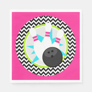 Serviette En Papier Neon Chevron Bowling Party Papier serviettes