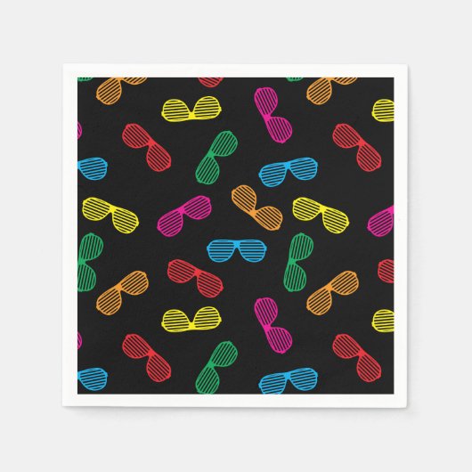 Serviette En Papier Neon Classic Lunettes de soleil Motif (Devant)