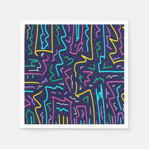 Serviette En Papier Neon Contraste Space Art