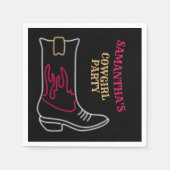 Serviette En Papier Neon Cowboy/ Cowgirl Boot Party (Devant)