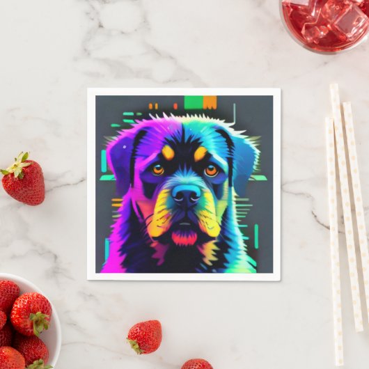 Serviette En Papier Neon Doggie (En situation)