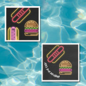 Serviette En Papier Neon Fast Food Monogramme Nom Vibrant