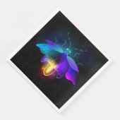 Serviette En Papier Neon Firefly sur noir (Coin)