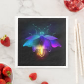 Serviette En Papier Neon Firefly sur noir (En situation)