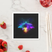 Serviette En Papier Neon Firefly sur noir (En situation)