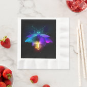 Serviette En Papier Neon Firefly sur noir (En situation)