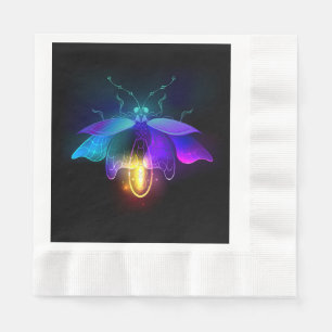 Serviette En Papier Neon Firefly sur noir