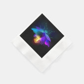 Serviette En Papier Neon Firefly sur noir (Coin)