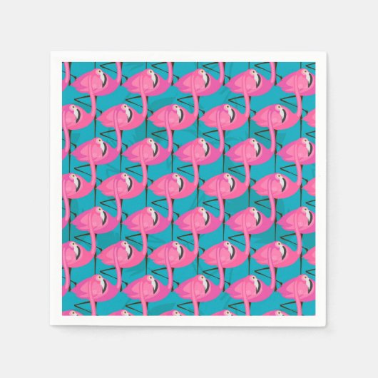 Serviette En Papier Néon Flamingos (Devant)