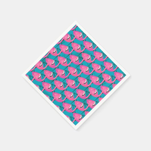 Serviette En Papier Néon Flamingos (Coin)