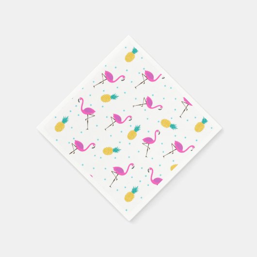 Serviette En Papier Néon Flamingos (Coin)