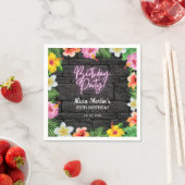 Serviette En Papier Neon Forêt Tropicale Été Hawaii fête d'anniversair (En situation)