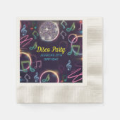 Serviette En Papier Neon Glow Disco Dance Anniversaire (Devant)