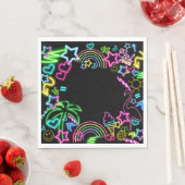 Serviette En Papier Neon Glow in Dark, Rainbow Cheetah print (En situation)