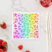 Serviette En Papier Neon Glow in Dark, Rainbow Cheetah print (En situation)