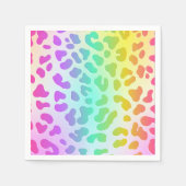 Serviette En Papier Neon Glow in Dark, Rainbow Cheetah print (Devant)