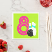 Serviette En Papier Neon Green Girl Bowling Papier d'anniversaire serv (En situation)