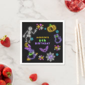 Serviette En Papier Neon Halloween Boys 6e Anniversaire Costume Party (En situation)