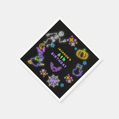 Serviette En Papier Neon Halloween Boys 6e Anniversaire Costume Party (Coin)