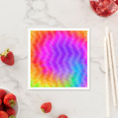 Serviette En Papier Neon Herringbone Trippie Hippie arc-en-ciel (En situation)