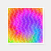 Serviette En Papier Neon Herringbone Trippie Hippie arc-en-ciel (Devant)