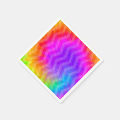 Serviette En Papier Neon Herringbone Trippie Hippie arc-en-ciel (Coin)